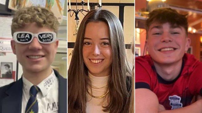 Frank Wormald, Matilda Seccombe and Harry Purcell who died in a crash.