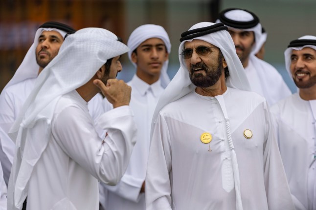 DUBAI, UNITED ARAB EMIRATES - MARCH 30: Sheikh Mohammed Bin Rashid Al Maktoum, Ruler of Dubai, attends the Dubai World Cup at Meydan Racecourse on March 30, 2024 in Dubai, United Arab Emirates. (Photo by Neville Hopwood/Getty Images)
